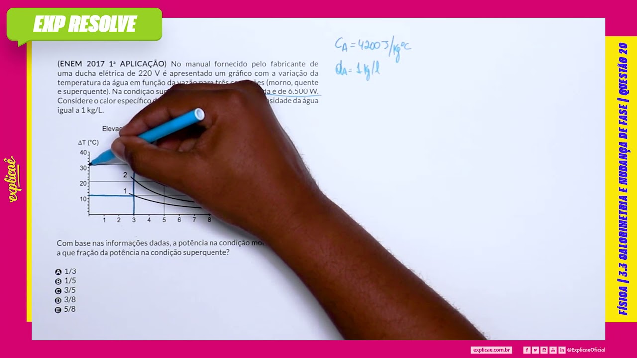 NO MANUAL FORNECIDO PELO FABRICANTE DE UMA DUCHA ELÉTRICA DE (...)| CALORIMETRIA E MUDANÇA DE FASE