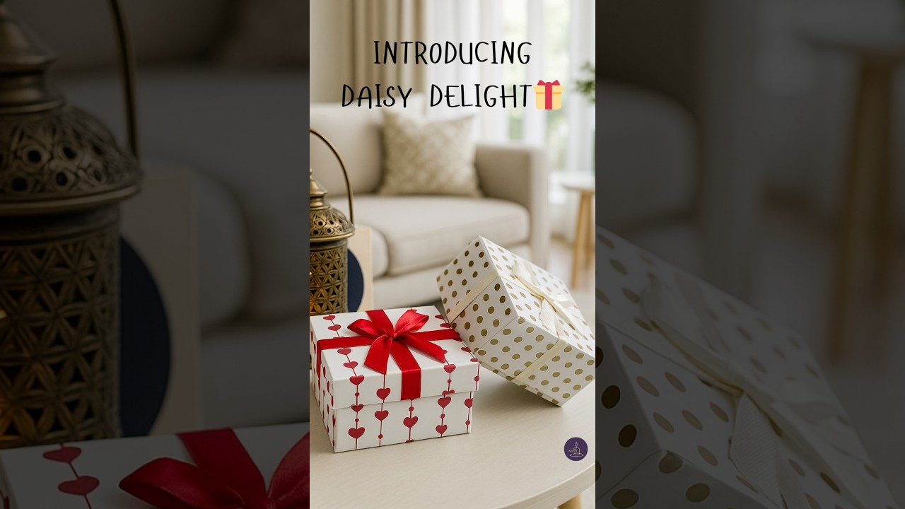 Daisy Delight | Red & White Soy Wax Candle Gift Set 🎁#nivriticandles #giftset #cutegiftideas