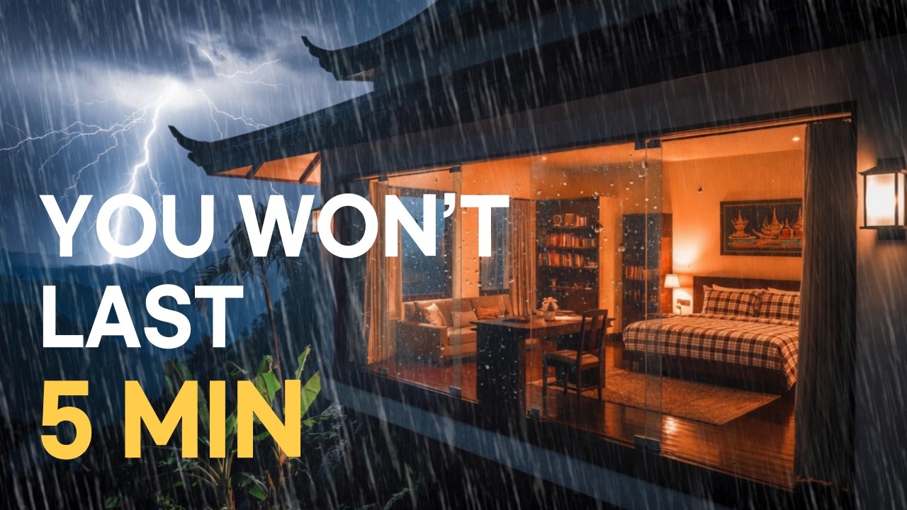 Cozy Glass Cliff Hotel | Heavy Rain for Deep Sleep • 3H