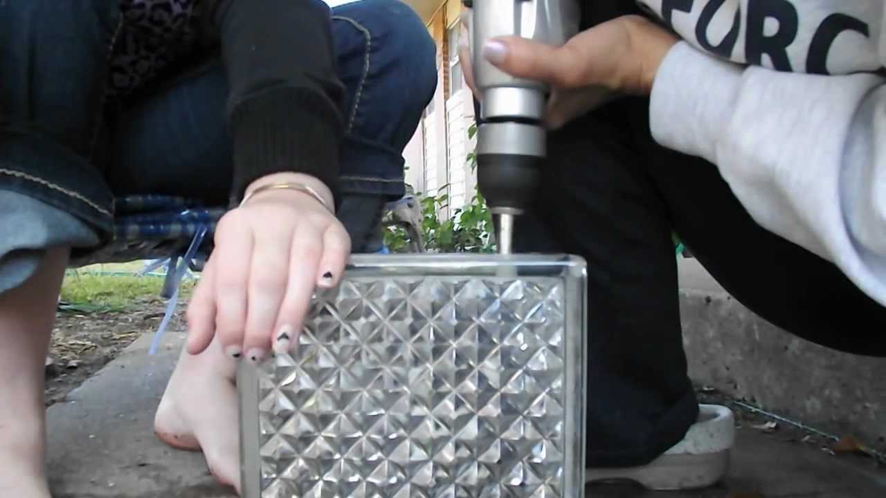 How to drill a hole in a glass block