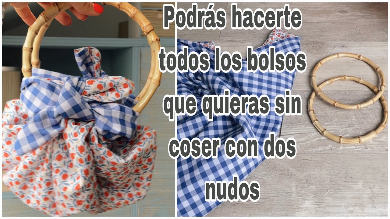 Ni te imaginas que este bolso se hace así /  4 bolsos en uno con un trozo de tela / furoshiki