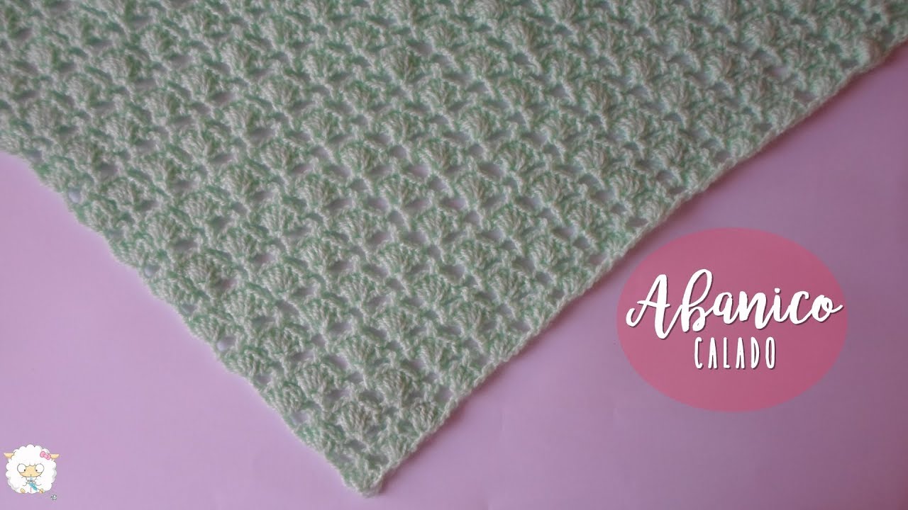 Punto abanico calado para chal a crochet