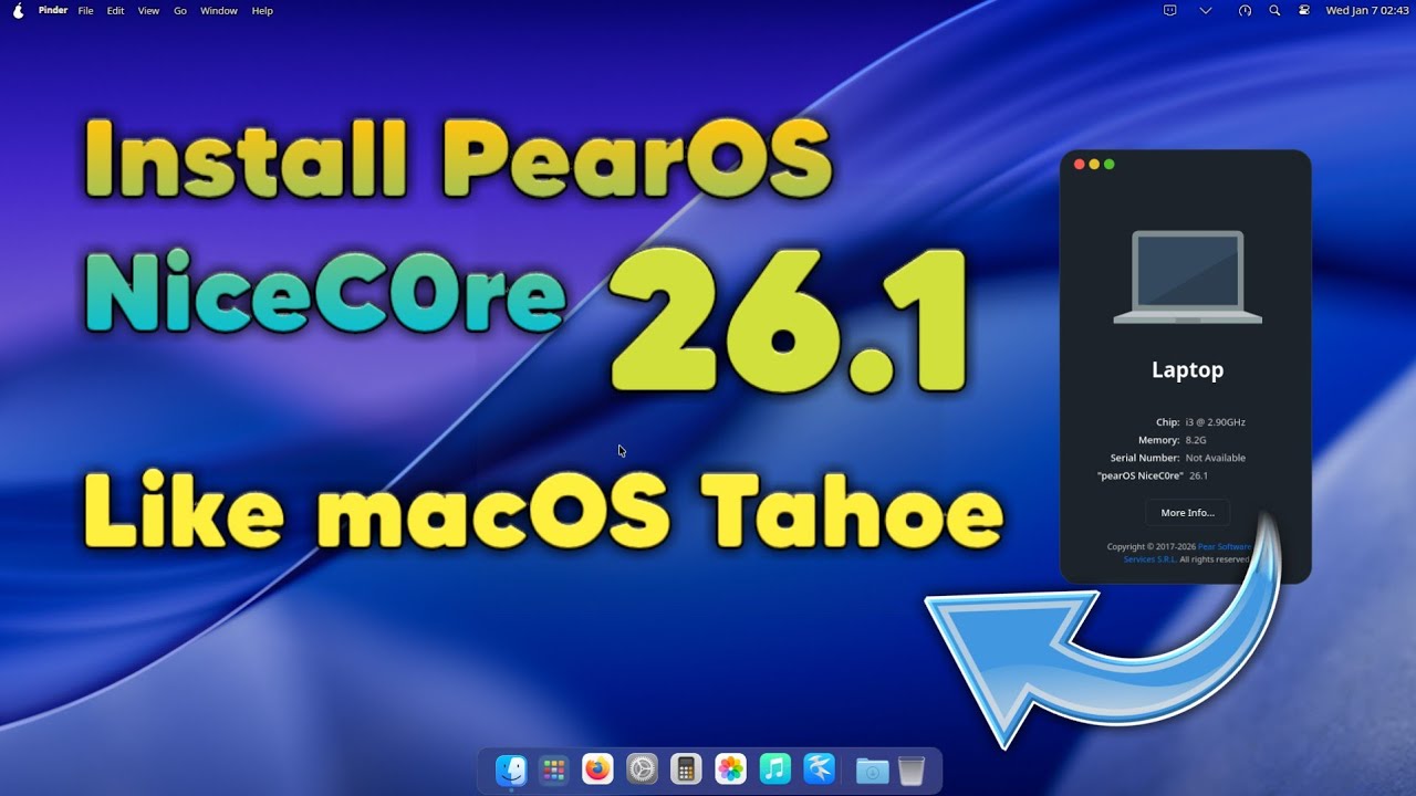 install PearOS NiceC0re 26 1 Like macOS Tahoe