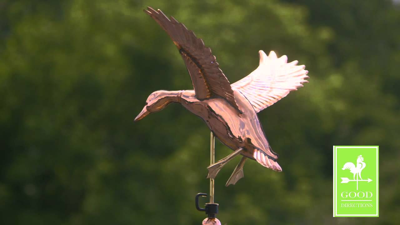 Good Directions 9605P Landing Duck Weathervane - Pollished Copper