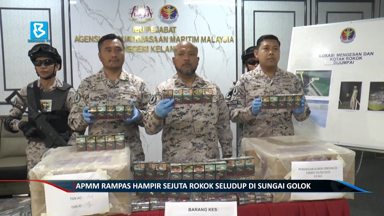 APMM rampas hampir sejuta rokok seludup di Sungai Golok