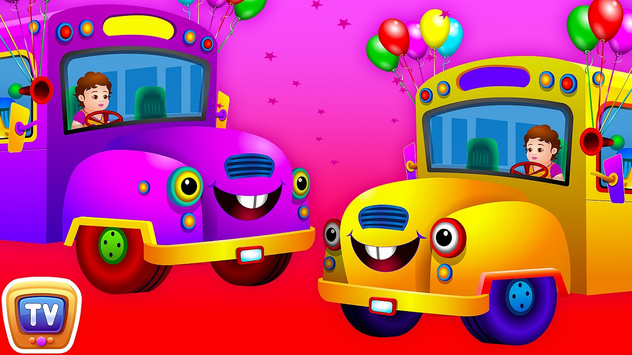 Wheels on the Bus Go Round and Round Rhyme - Popular Nursery Rhymes and Songs for Children