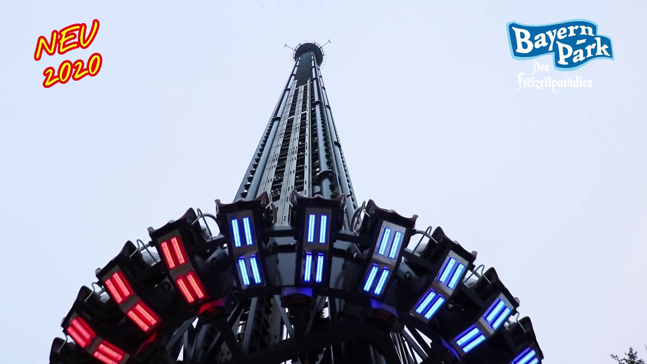 NEU 2020! 109 Meter Freifallturm im Bayern-Park - erster Fall