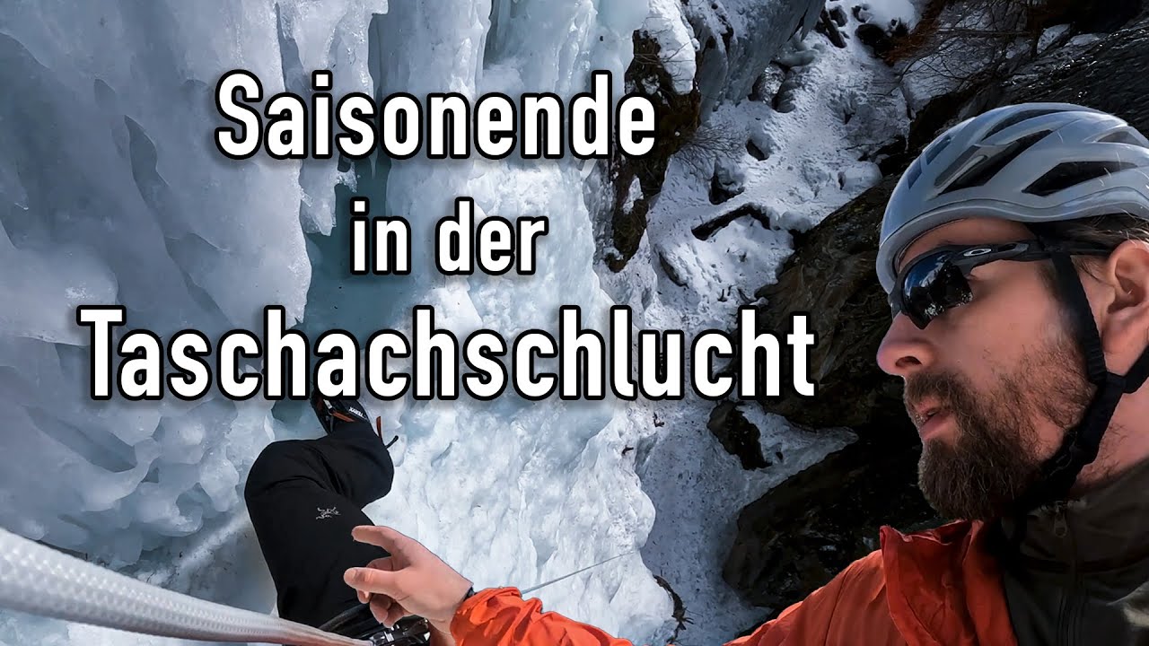 Alleine Eisklettern? - Taschachschlucht Ende März 2025 - Toprope Solo mit TAZ LOV3