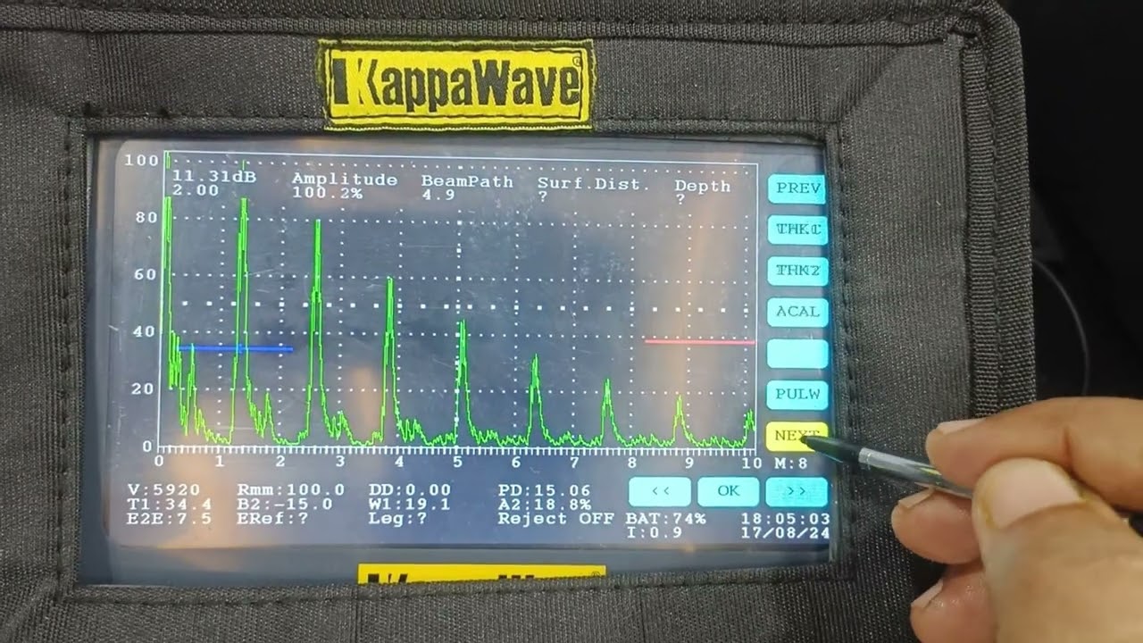 ultrasonic calibration and tesing from normal probe in hindi