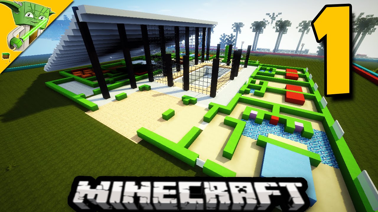 Minecraft Let's Build a Modern House #1
