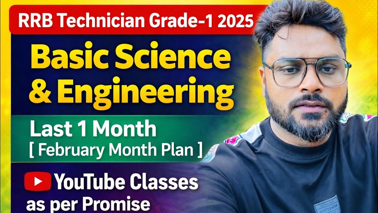 || RRB Technician Grade-1 2025 || Last 30 Days YouTube Class Schedule || Preparation by Ratnesh Sir