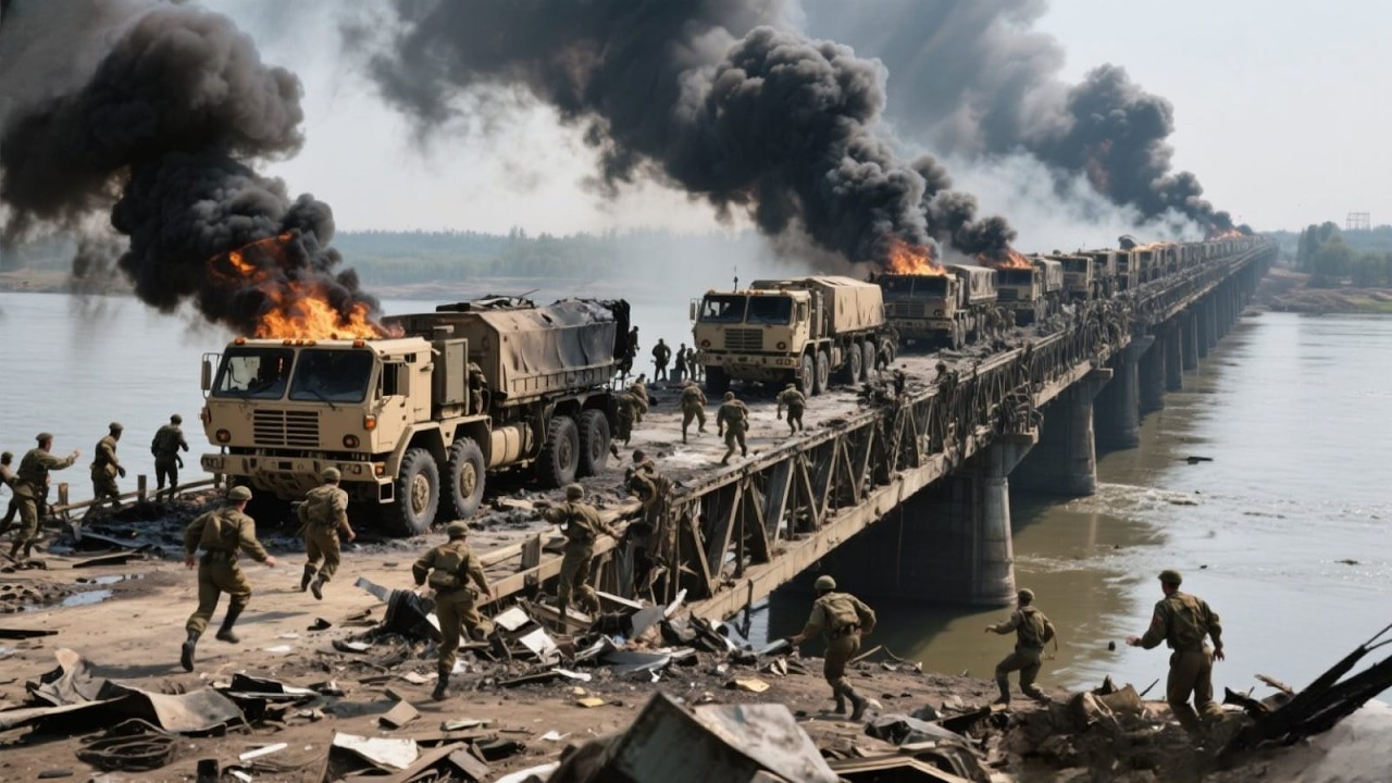 14 минут назад! На мосту колонна из 4000 американских военнослужащих попала в засаду российских войс