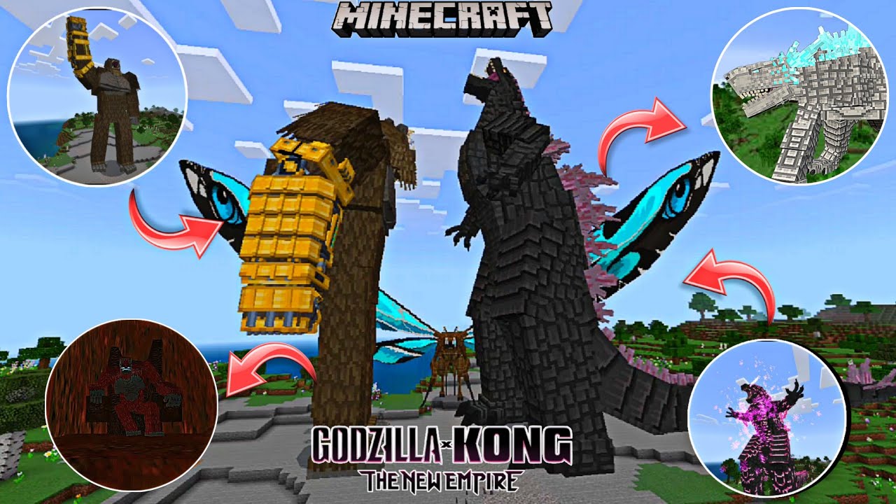 Godzilla x kong The new empire addon for minecraft pe is here !!! 🤩