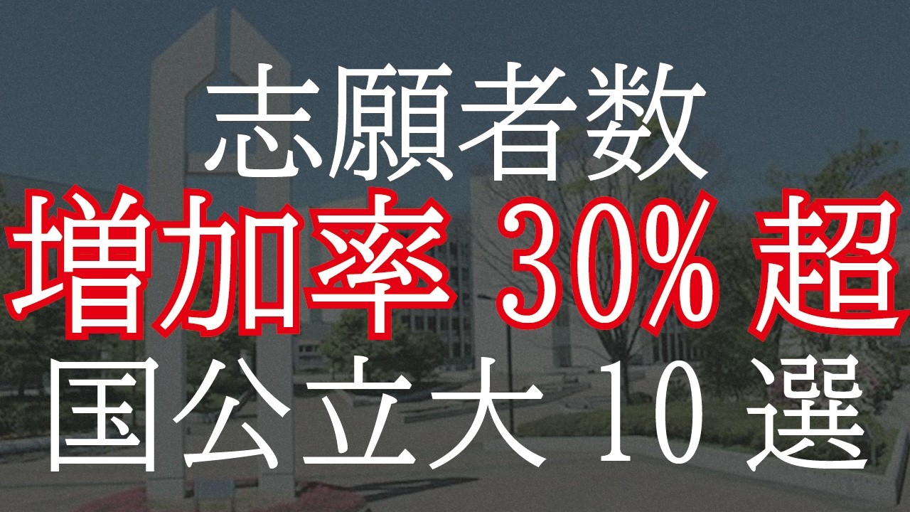 【国公立大学志願者数】2024年→2025年増加率トップ10