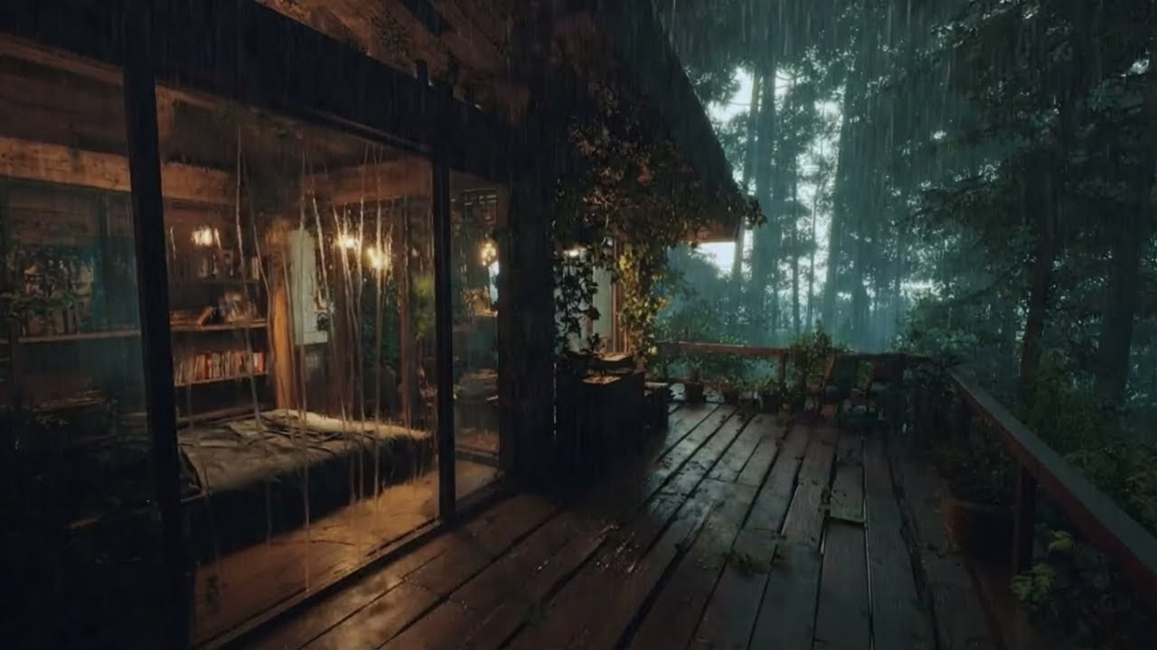Calm Rainfall by the Garden Pond 🌧️Background Sounds for Deep Sleep, Stress Relief & Peaceful Night