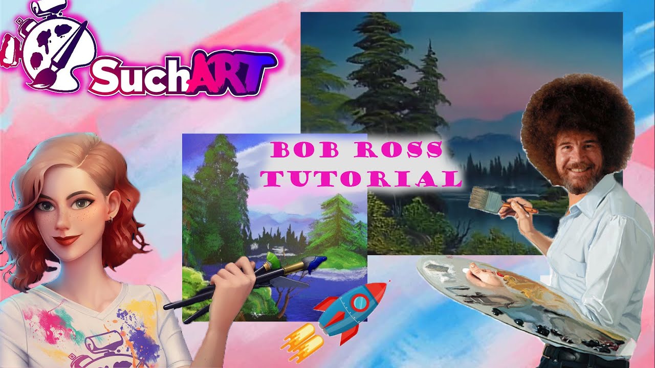 SuchArt:Creative Space| Bob Ross Tutorıal 🚀🖼