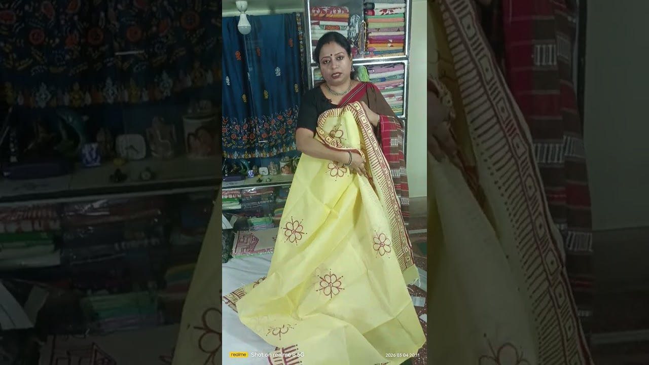 Dhaniyakhali 100 Count Tant Sarees With Hand Painting Work 
