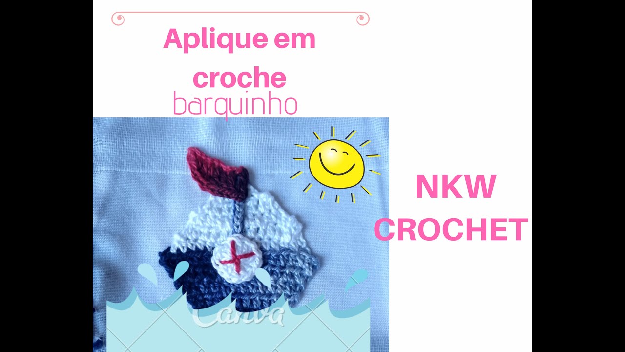 Aplicação em croche Barquinho