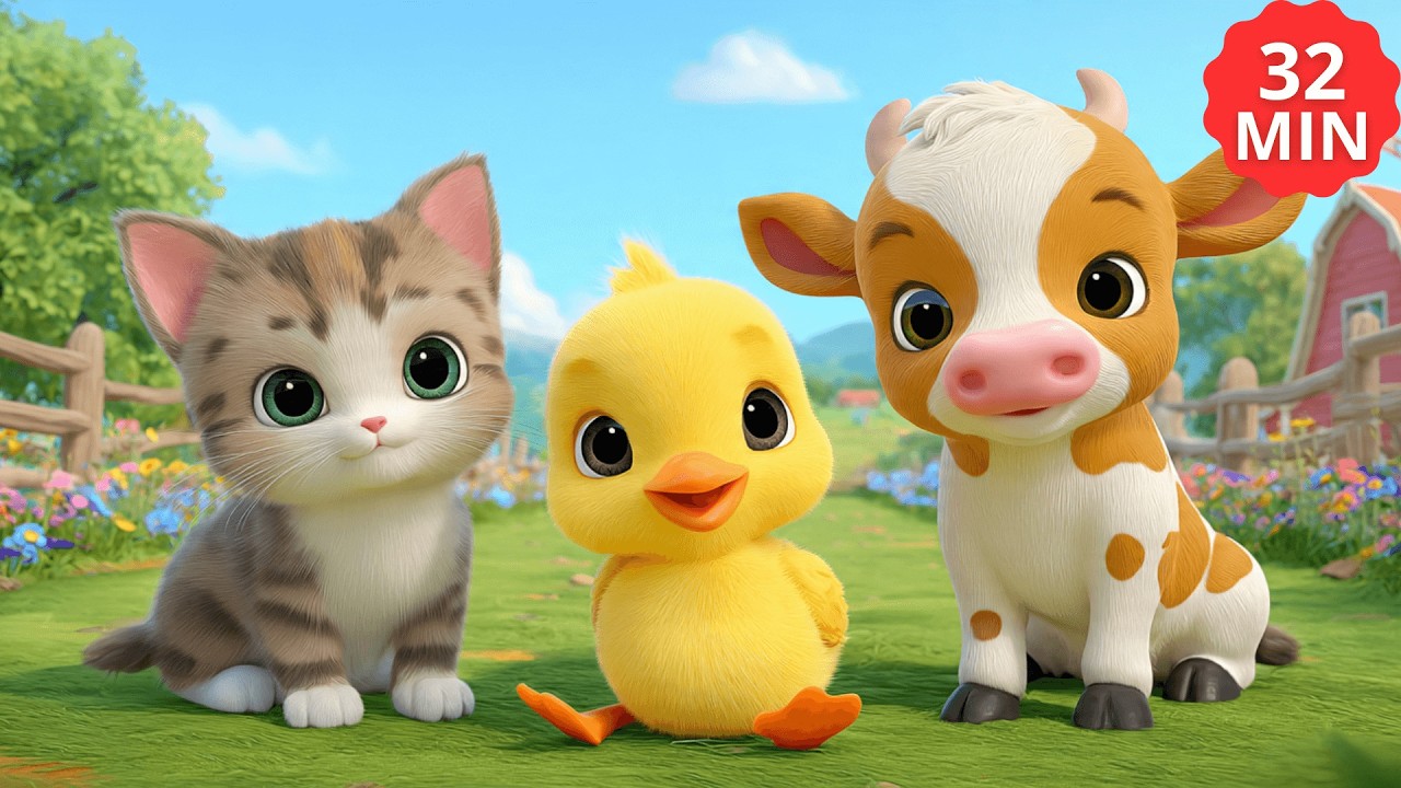 VÍDEO INFANTIL (32 MIN) 🐥🐱🐮 | Músicas Animadas Para Bebês e Crianças