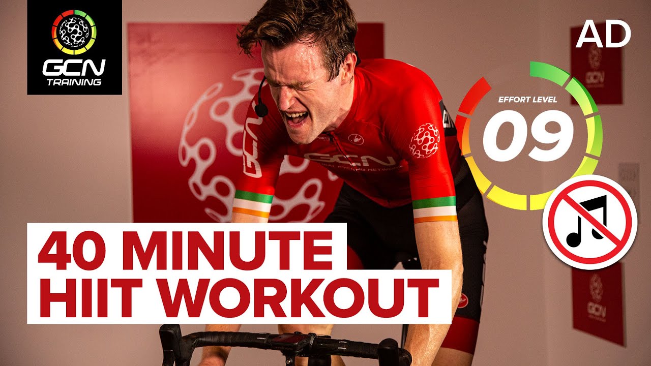 40 Minute HIIT Indoor Cycling Workout Without Music 🔇