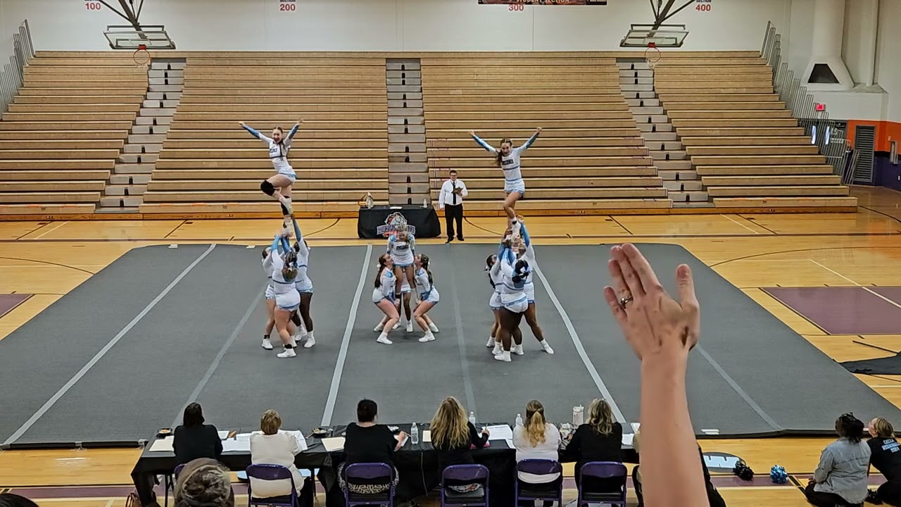 Eastern View High School at 4B Regional Cheer Competition 2024🩵🤍🖤