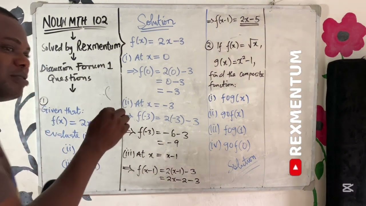 NOUN DISCUSSION FORUM 1 QUESTIONS ON MTH102 