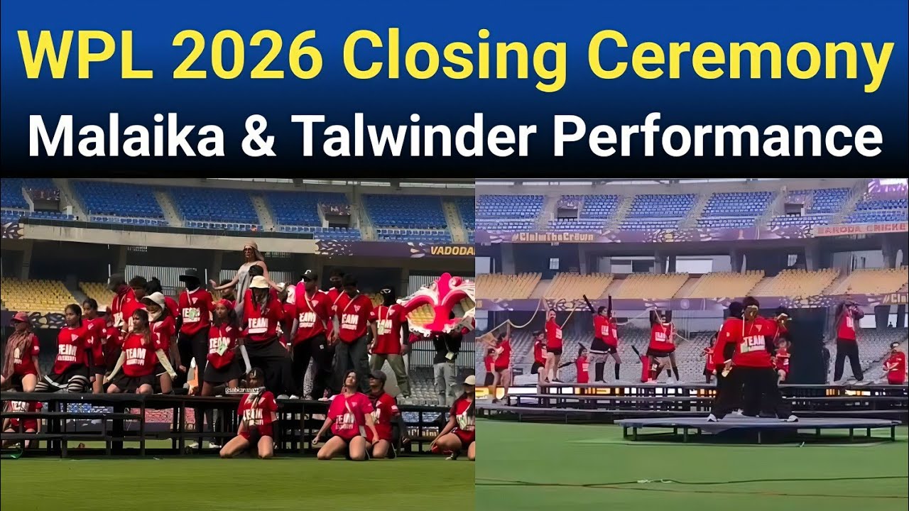 Wpl 2026 Closing Ceremony Malaika Arora & Talwinder Performance Rehearsal In Vadodara Stadium