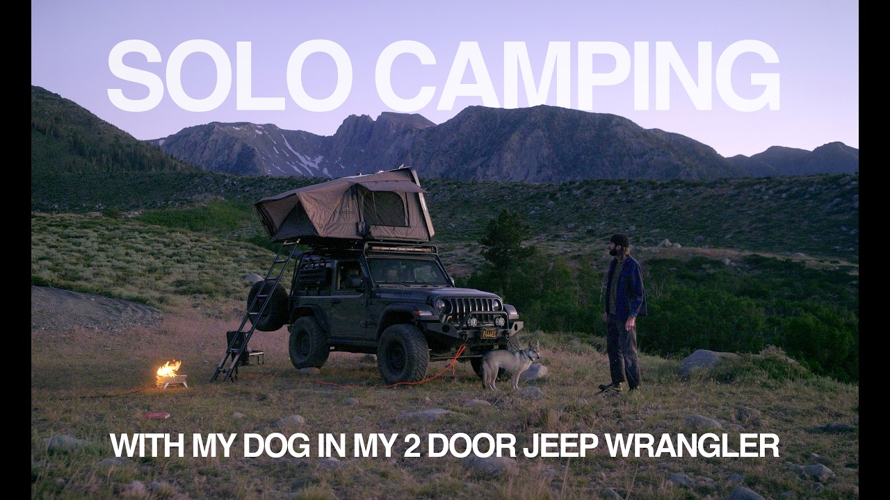 Solo Camping with my Dog | Eastern Sierra 2 Door Jeep Wrangler Overlanding (ASMR 4K)