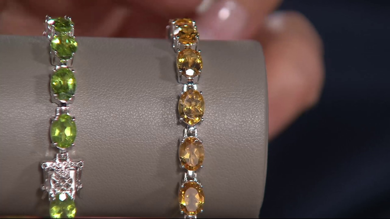 Semi-Precious Gemstone Sterling Silver Tennis Bracelet on QVC