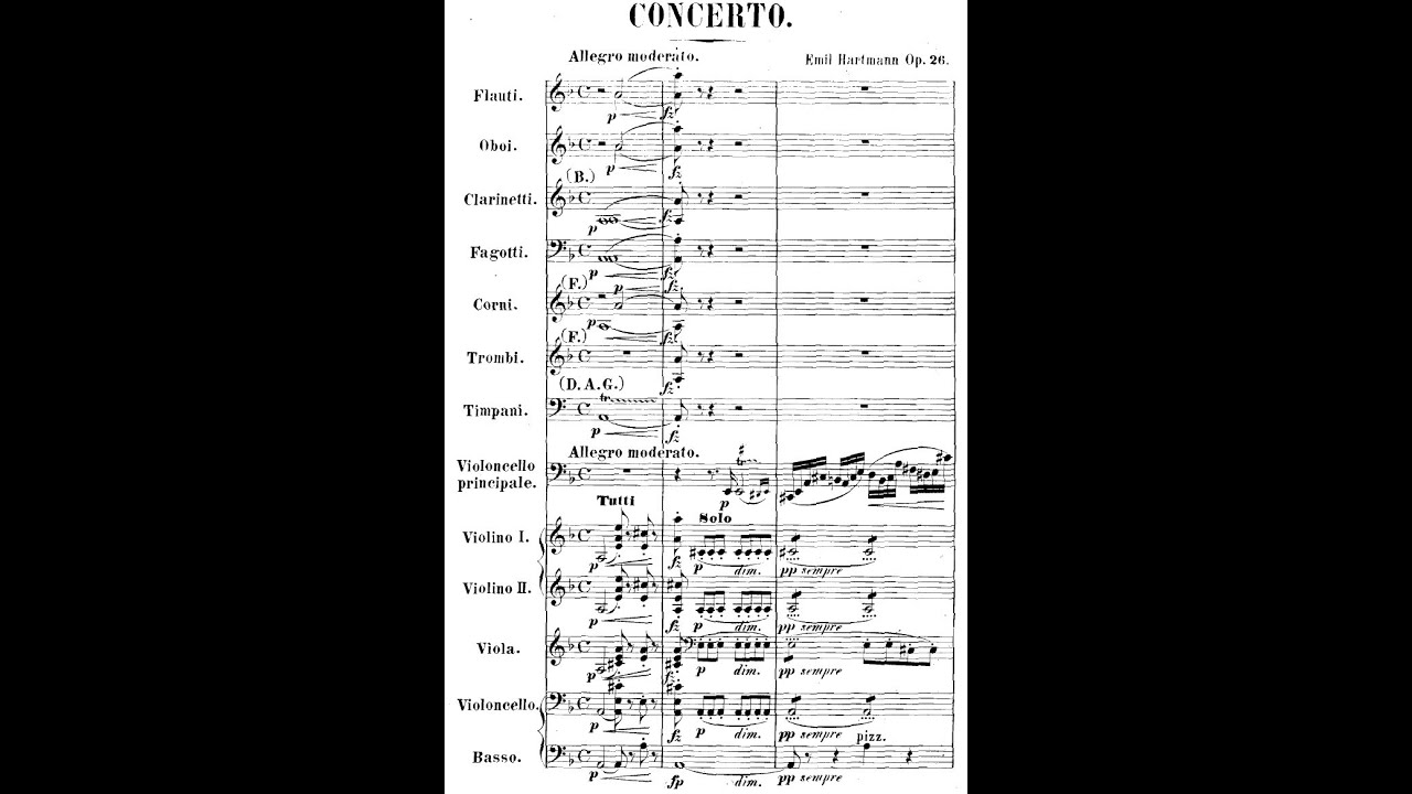CELLO CONCERTO (Op.26) by Emil Hartmann {Audio + Full score}