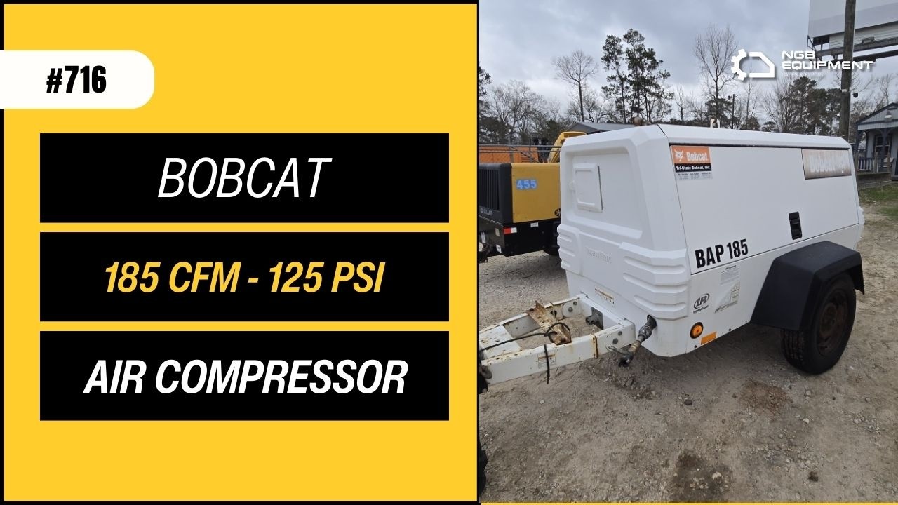 Bobcat 185 CFM  Towable Air Compressor- John Deere engine