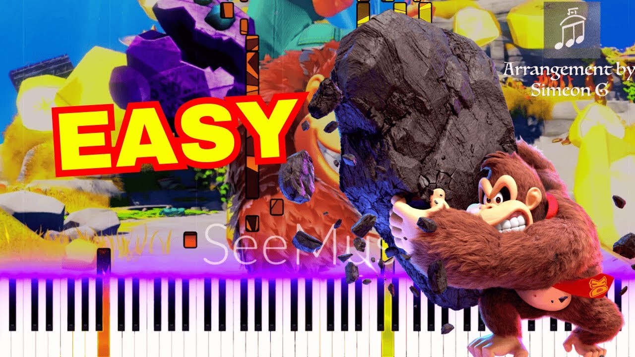 Donkey Kong Bananza Trailer Theme Piano Tutorial (Easy)