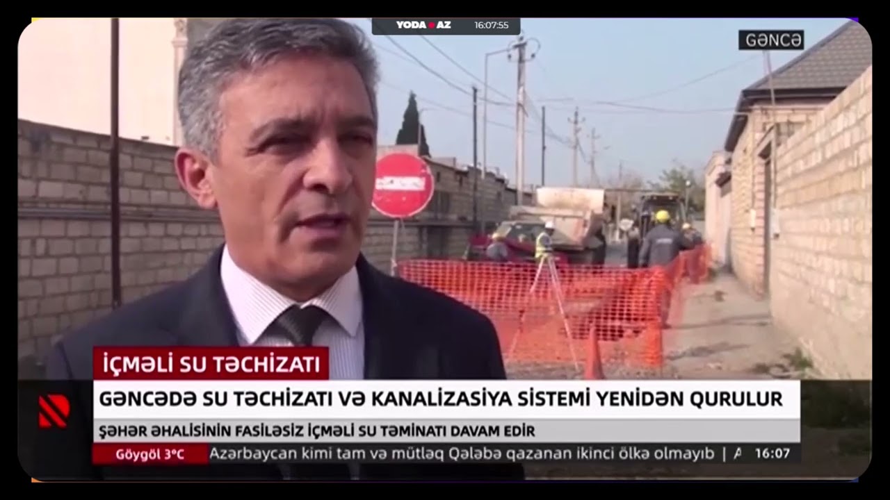 Gəncədə su təchizatı və kanalizasiya sistemi yenidən qurulur - Real TV 14.01.2026