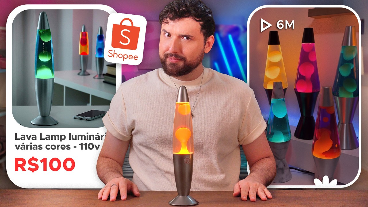😱 COMPRAS DA SHOPEE PARA CASA | Testei Lava Lamp e Lampião Umidificador | Vale a Pena?