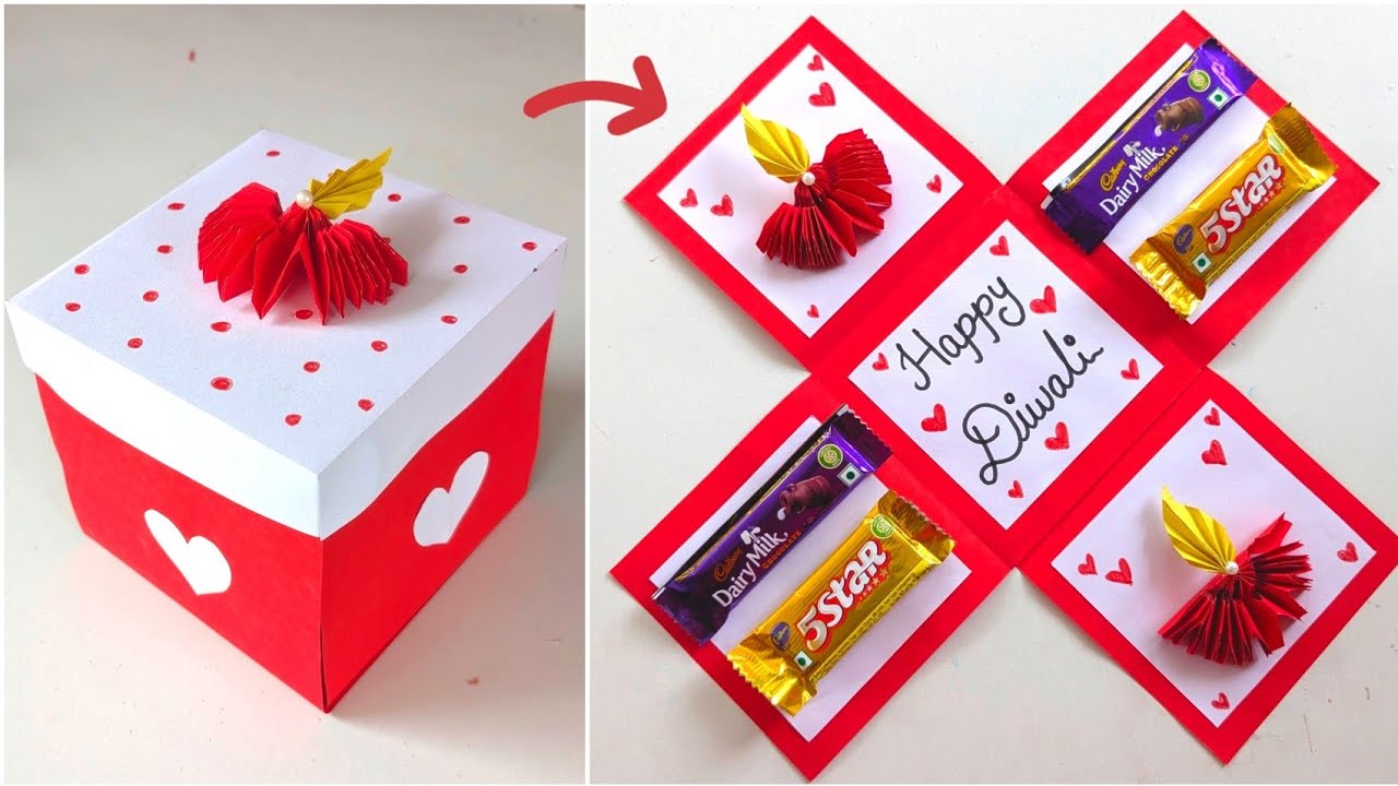 Подарочная коробка с шоколадом ко Дню Дивали 🎁 / Идеи открыток ко Дню Дивали 2025 / Как сделать п...