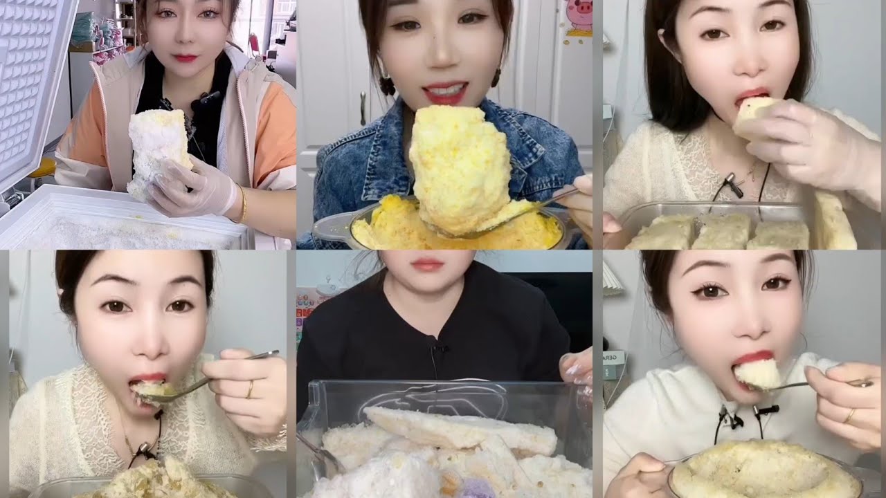 FREEZER FROST EATING ASMR 🧊 CRUNCHY ICE EATING 🧊ICE EATING COMPILATION 🤤🧊😍BITES ONLY