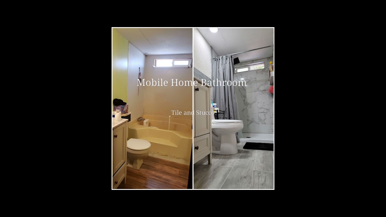 Mobile Home Bathroom Renovation (Tile and Stucco)