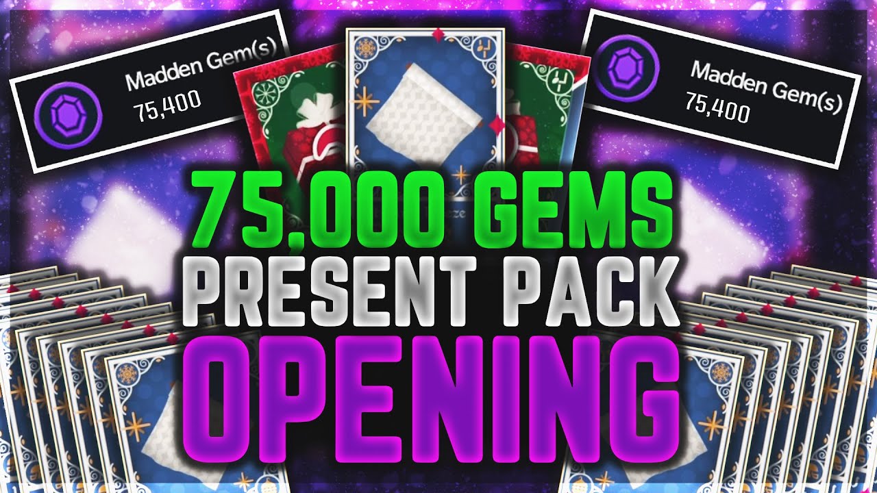 75,000 GEMS in PRESENT PACKS OPENING!! GIANT PRESENT PULL!! MADDEN MOBILE 21
