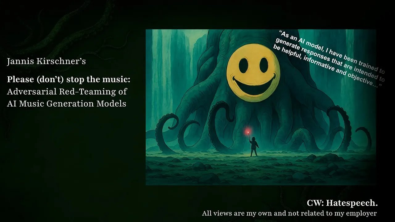 USENIX Security '25 (Enigma Track) - Please (Don't) Stop the Music: Adversarial Red-Teaming of AI...