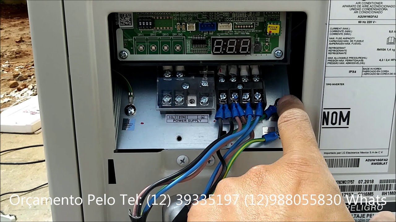 liga&ccedil;&atilde;o eletrica Multi inverter LG bi-split multi split 16000 btus