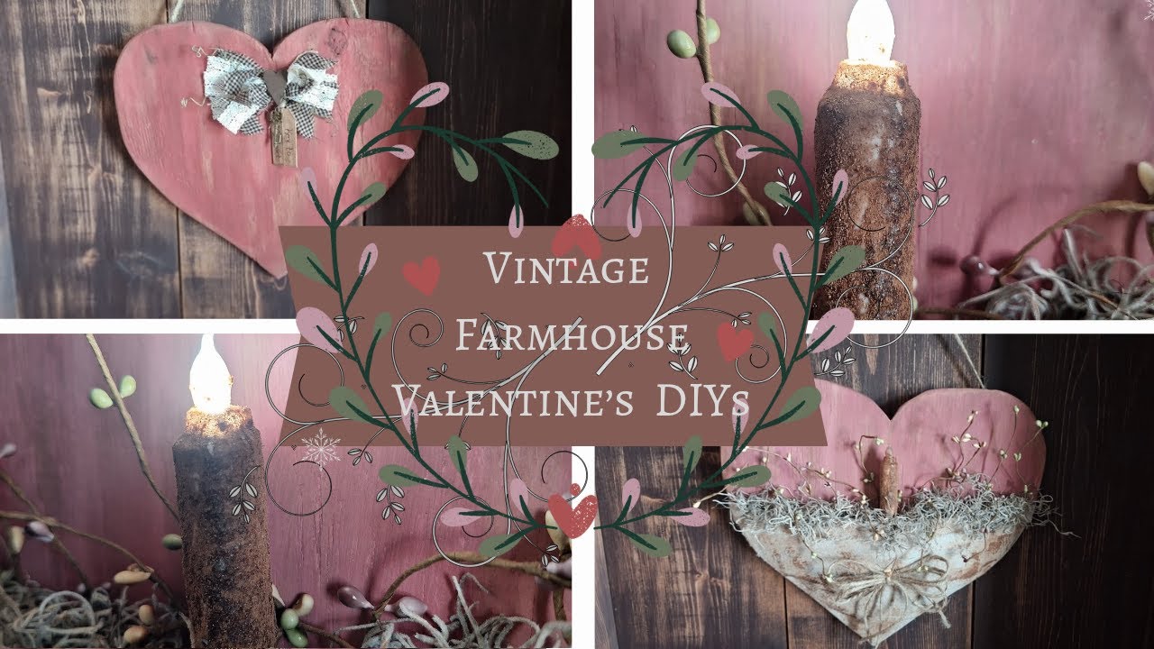 Primitive Farmhouse Valentine's Day Home Decor DIYs | Easy Rustic Valentine's Crafts | Wall Hangers