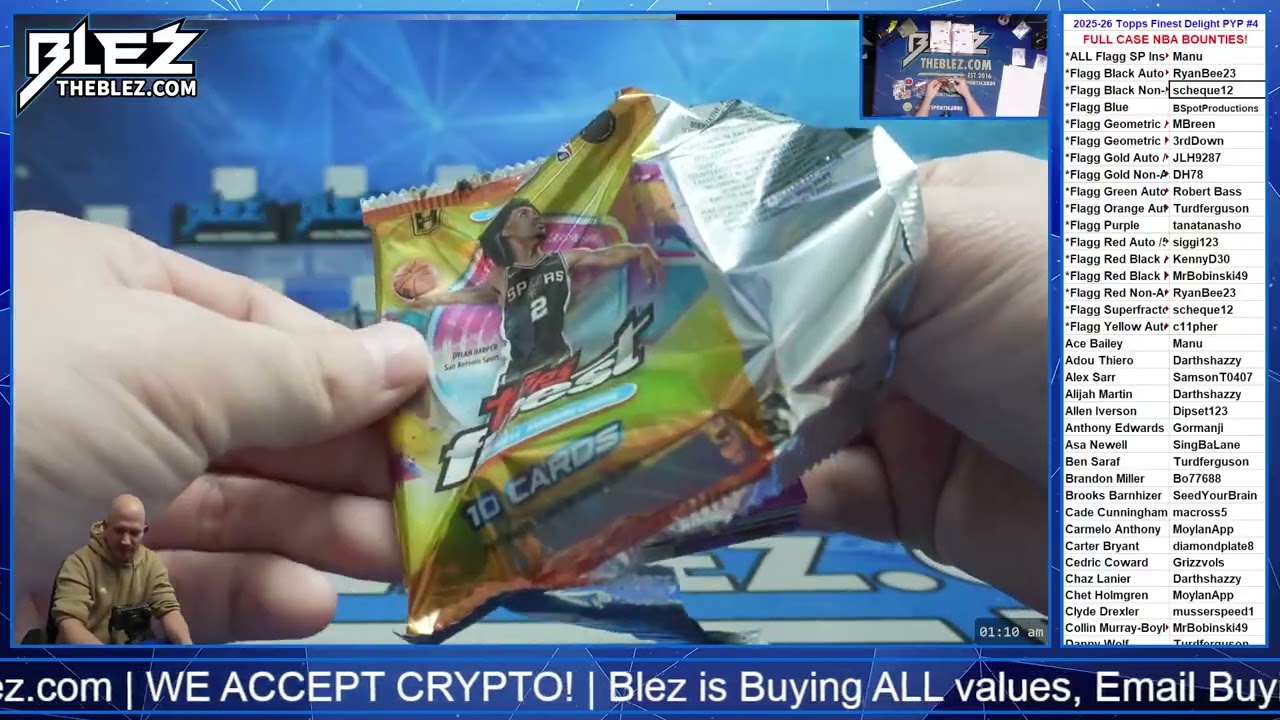 Полная распаковка кейса Topps Finest Delight 2025-2026 №4. Выберите своего игрока.