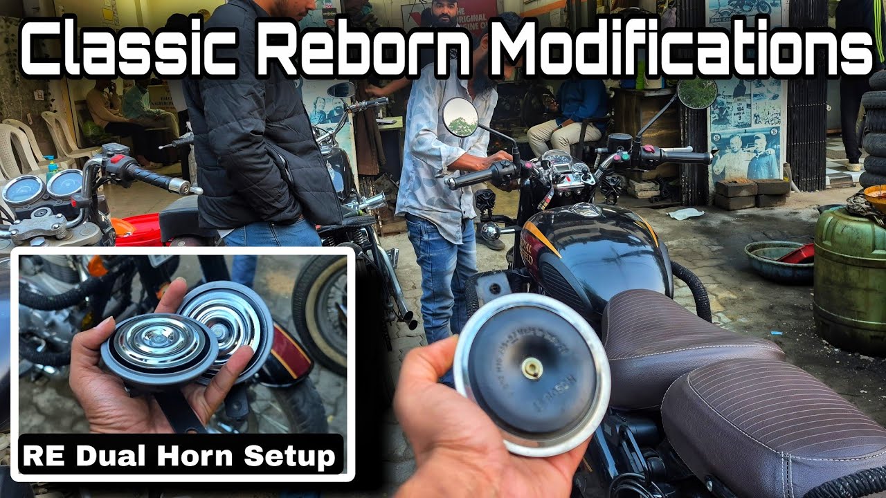 RoyalEnfield Classic 350 Reborn Dual Horn Setup | RE Genuine horn | led pilot light change
