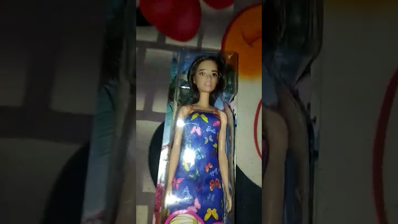 Barbie doll with black hair , orange hills and blue dress #fun with abhimanyu #shorts# viral#