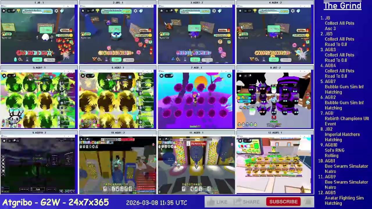 Ep. 1257 - Grinding 12 Alts on Roblox (IH, BGSI, RCU, AFS, SR, BSS, CAP)