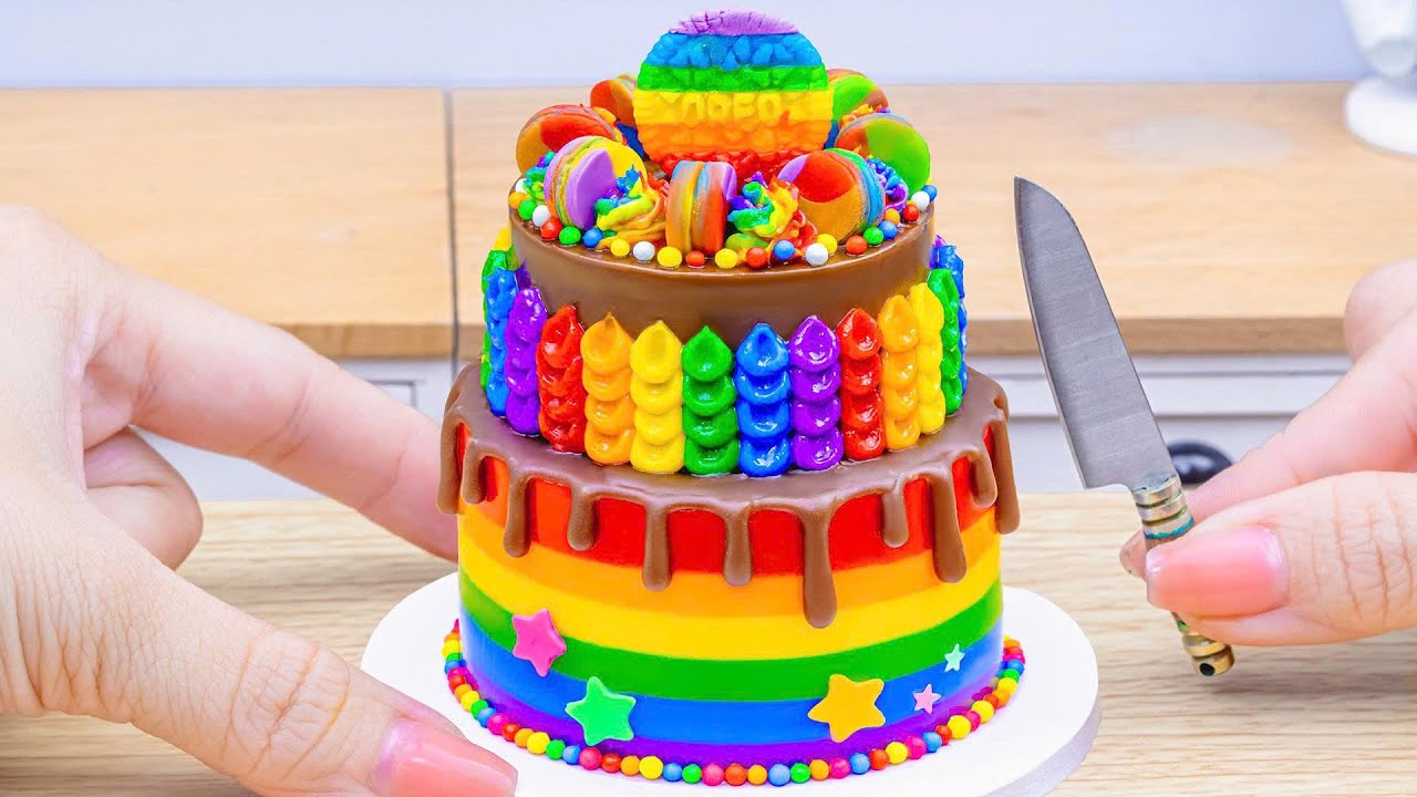 Satisfying Mini Rainbow Oreo Cake Recipe With Chocolate [4K] 🌈 Mini Cake Challenge & ASMR