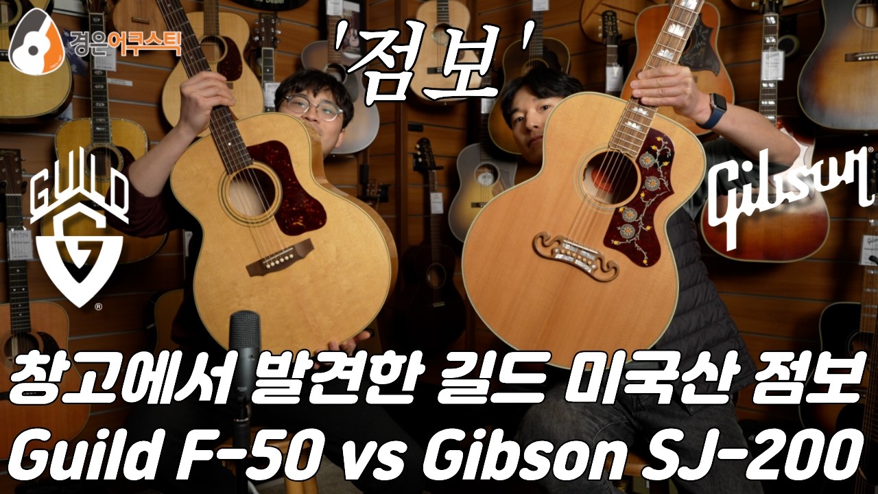 사이즈는 둘 다 점보 & 가격은 1/2, 깁슨 SJ-200 vs. 길드 F-50 (Gibson SJ-200 Original vs. Guild F-50 Standard)