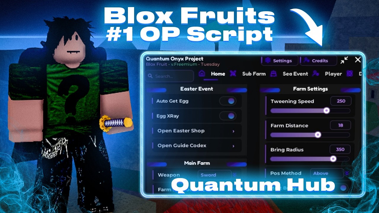 Blox Fruits Script Hack GUI - Auto EGG, Infinity EGG, Auto Farm, Auto Raid, Mastery Farm [ NO KEY ]