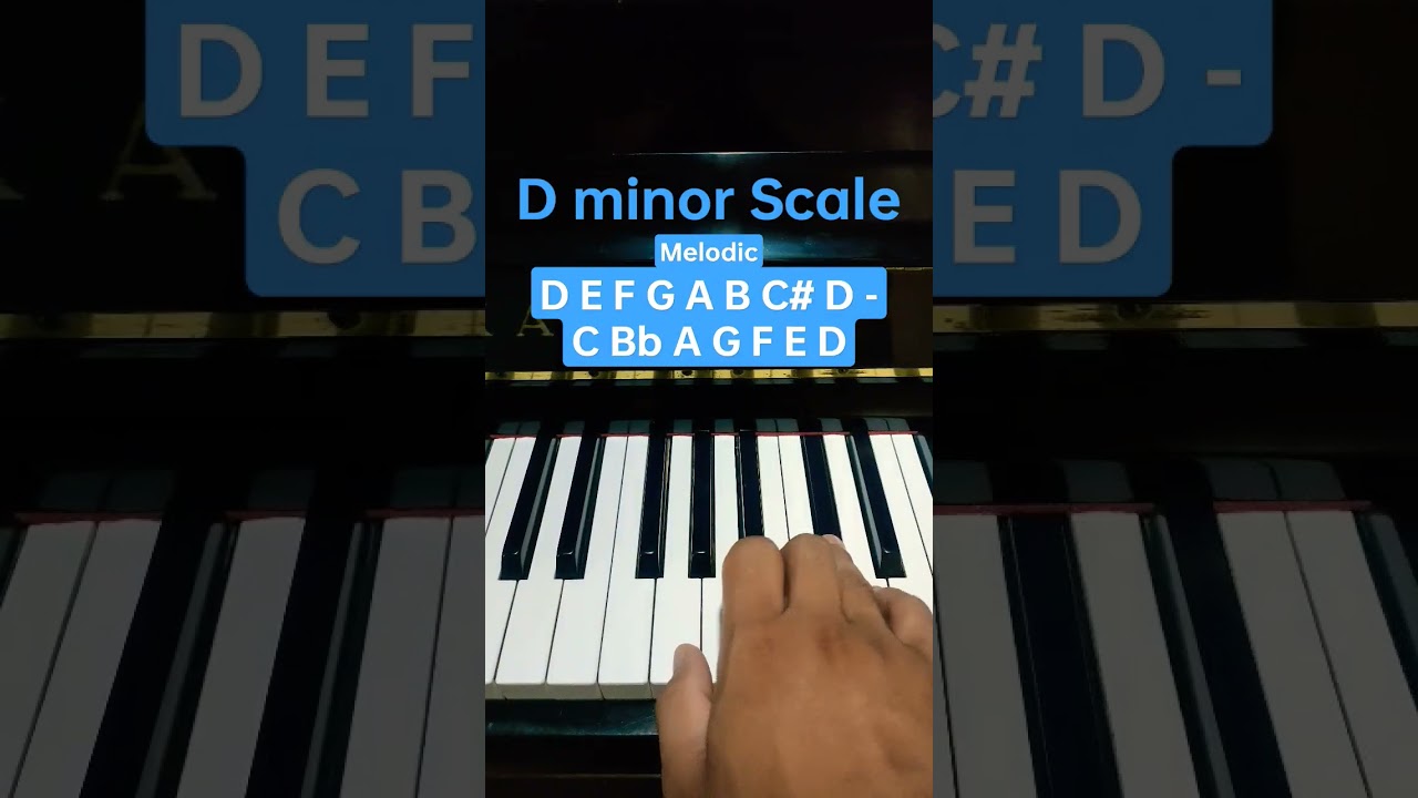 D minor scale (Melodic) - Piano Tutorial