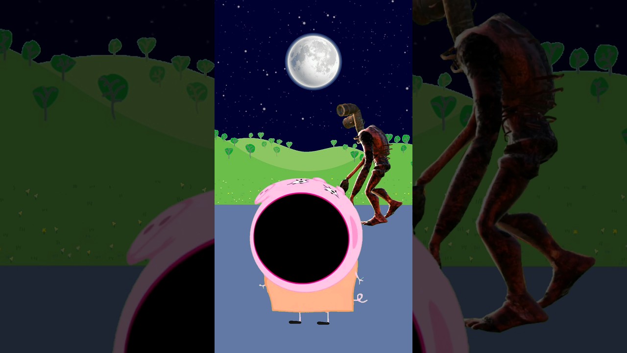 Pop Peppa Pig and Siren Head Piggy Pipe Head ! Pop Peppa Pig in the backrooms! Horror Head #shorts